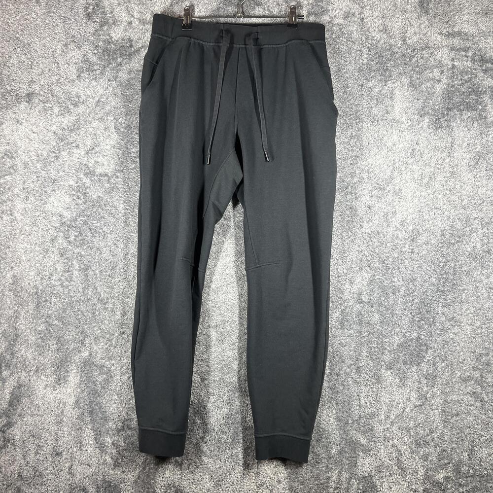Lululemon Mens Pants Size L Black Jogger Slim Fleece Drawstring Comfort